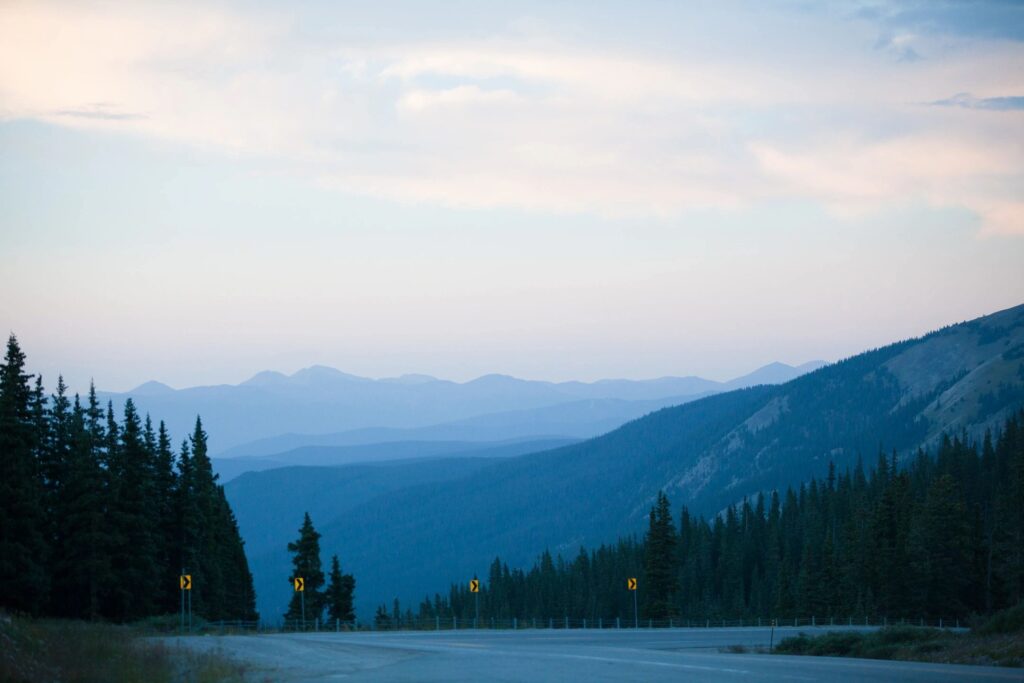 a view of a mountain range